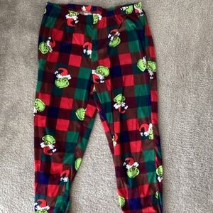 Men's Grinch Plaid Pajama Bottoms - Red and Green